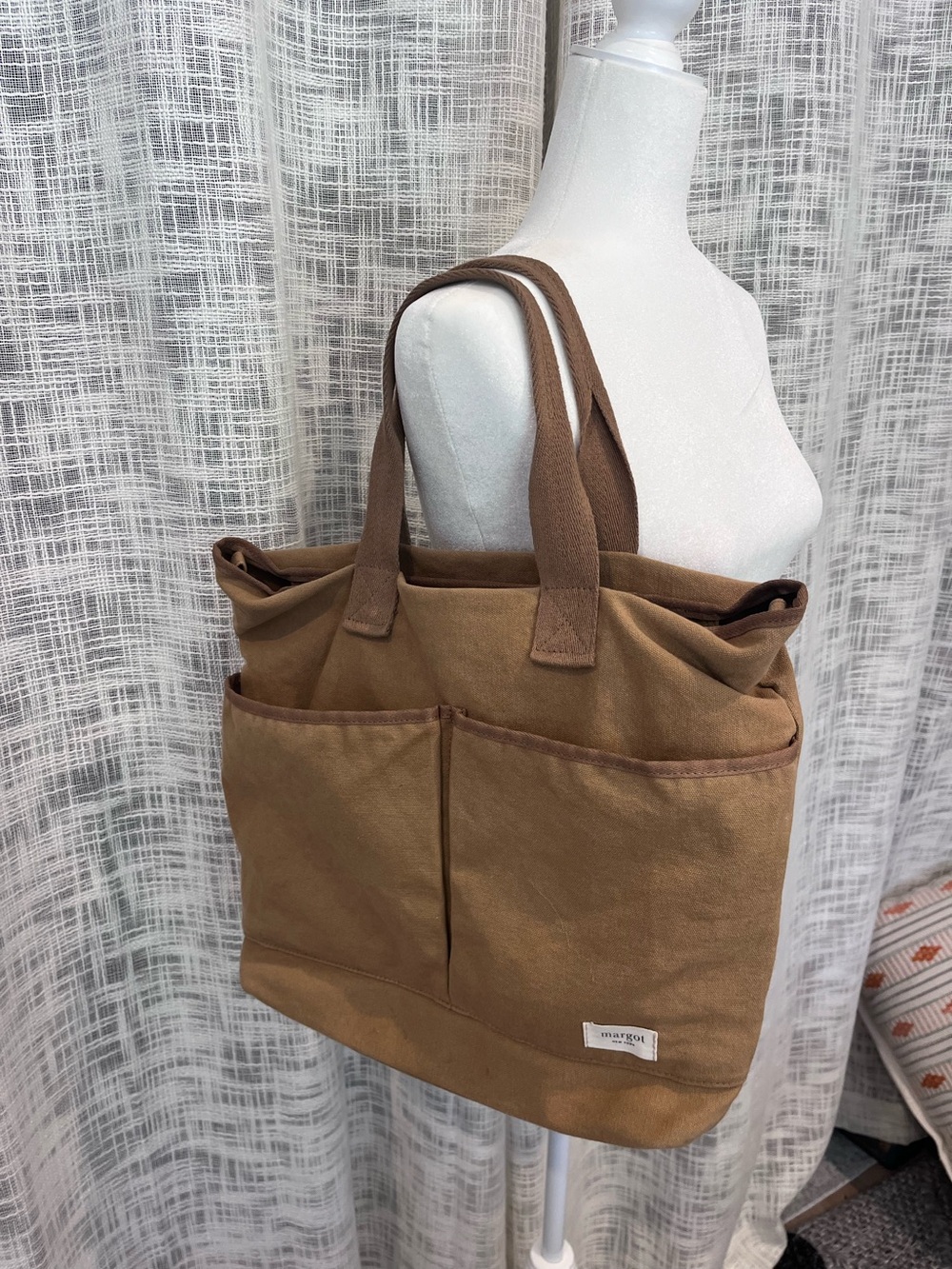 Margo Bianca satchel canvas messenger shoulder bag utility cargo purse